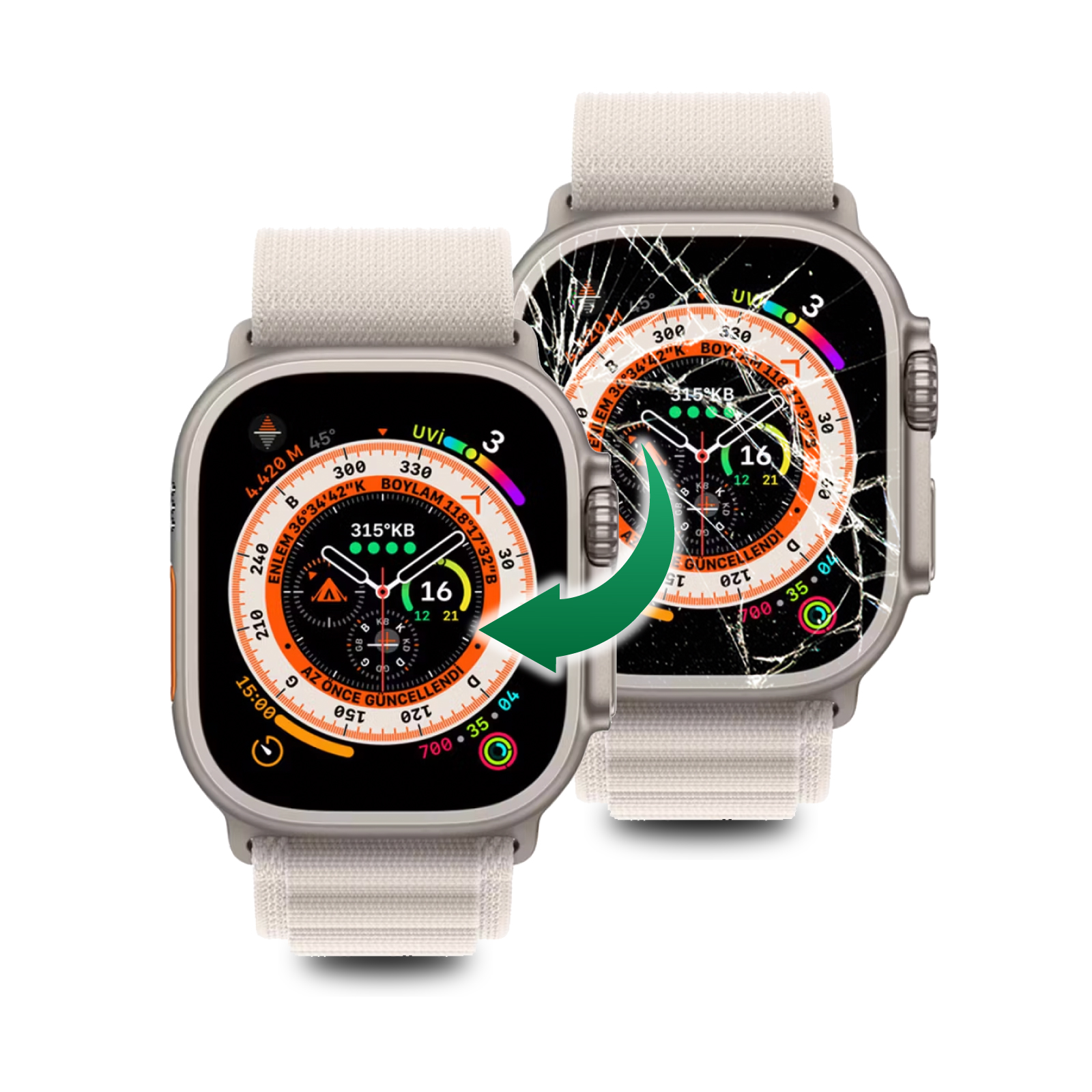 Apple Watch Ultra 3 Frontglas Reparatur